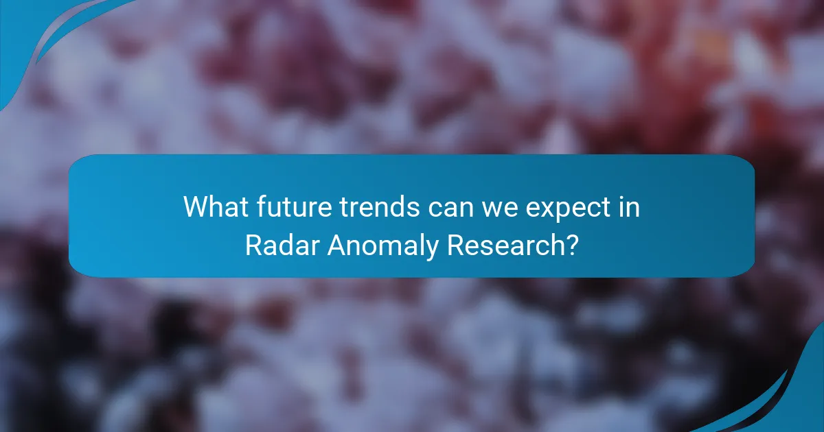 What future trends can we expect in Radar Anomaly Research?