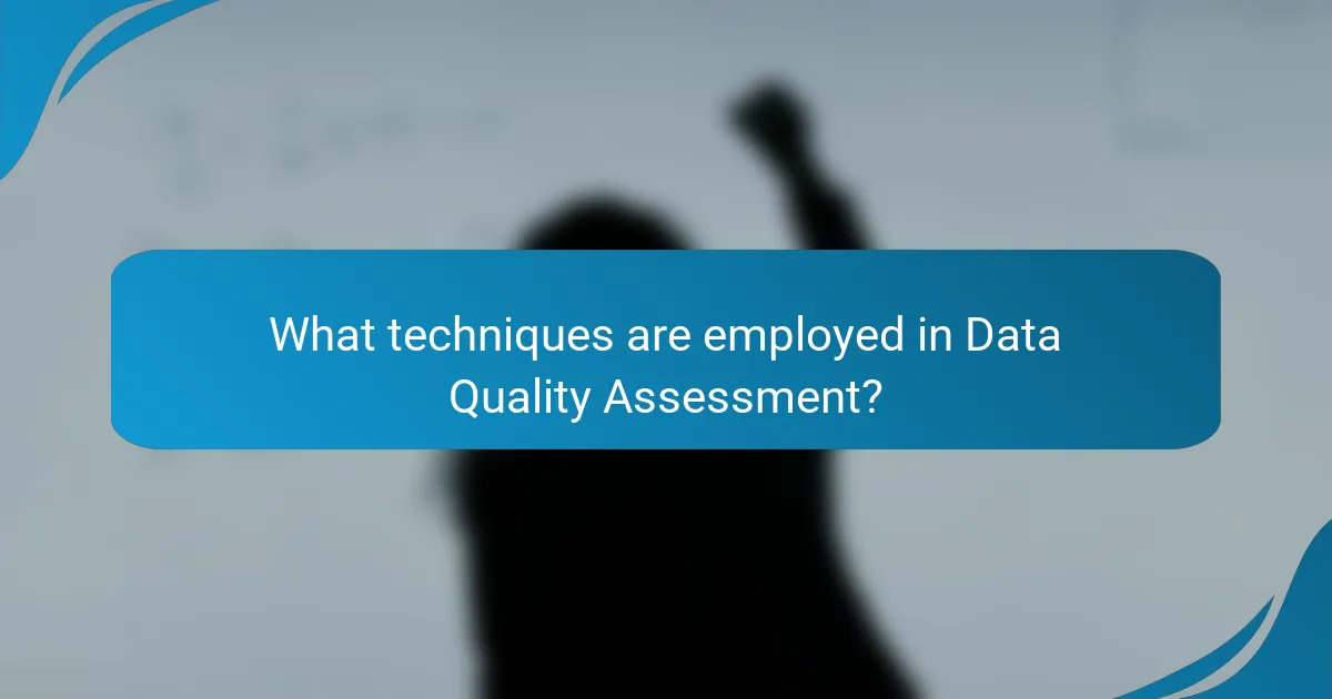 What techniques are employed in Data Quality Assessment?